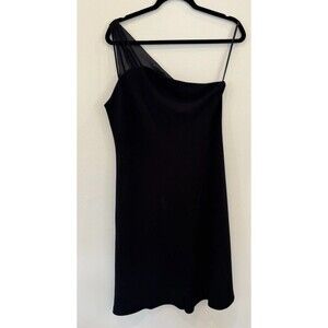 RALPH LAUREN Women's One Shoulder Lined, black Dress, Size 14